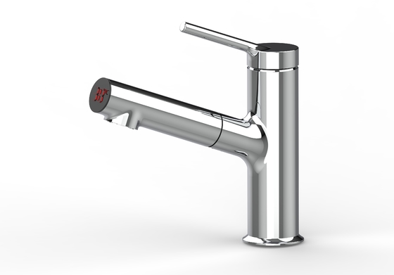 Вытяните вне Bathroom крана смесителя faucet таза цифрового дисплея однорычажный для раковины